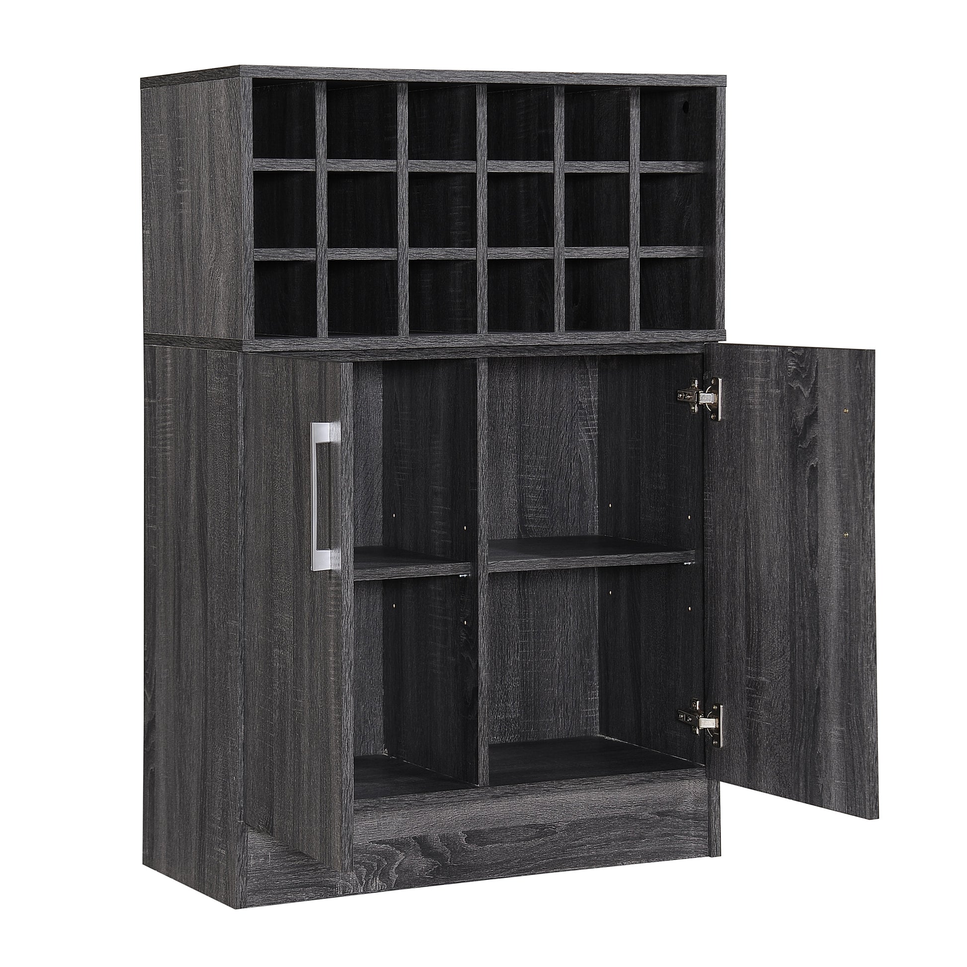 Wine & Bar Cabinet Grey Particle Board