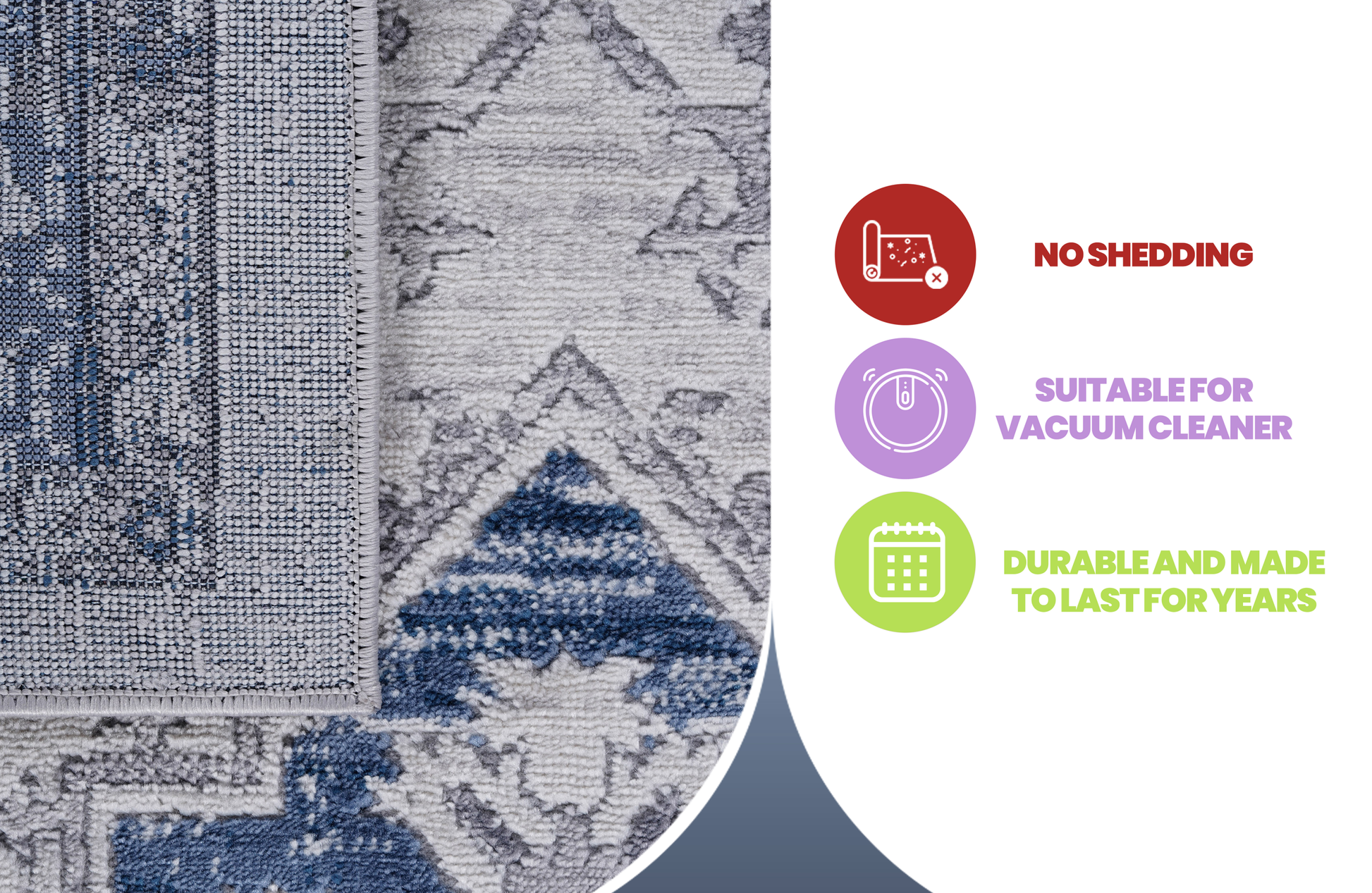 6X9 Blue Grey Oriental Non Shedding Living Room Bedroom Dining Home Office Stylish And Stain Resistant Area Rug Blue Grey Polyester