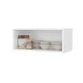 White Rock Wall Cabinet With Open Storage Wall Mounted 1 2 Shelves White Primary Living Space Wall Mounted Particle Board