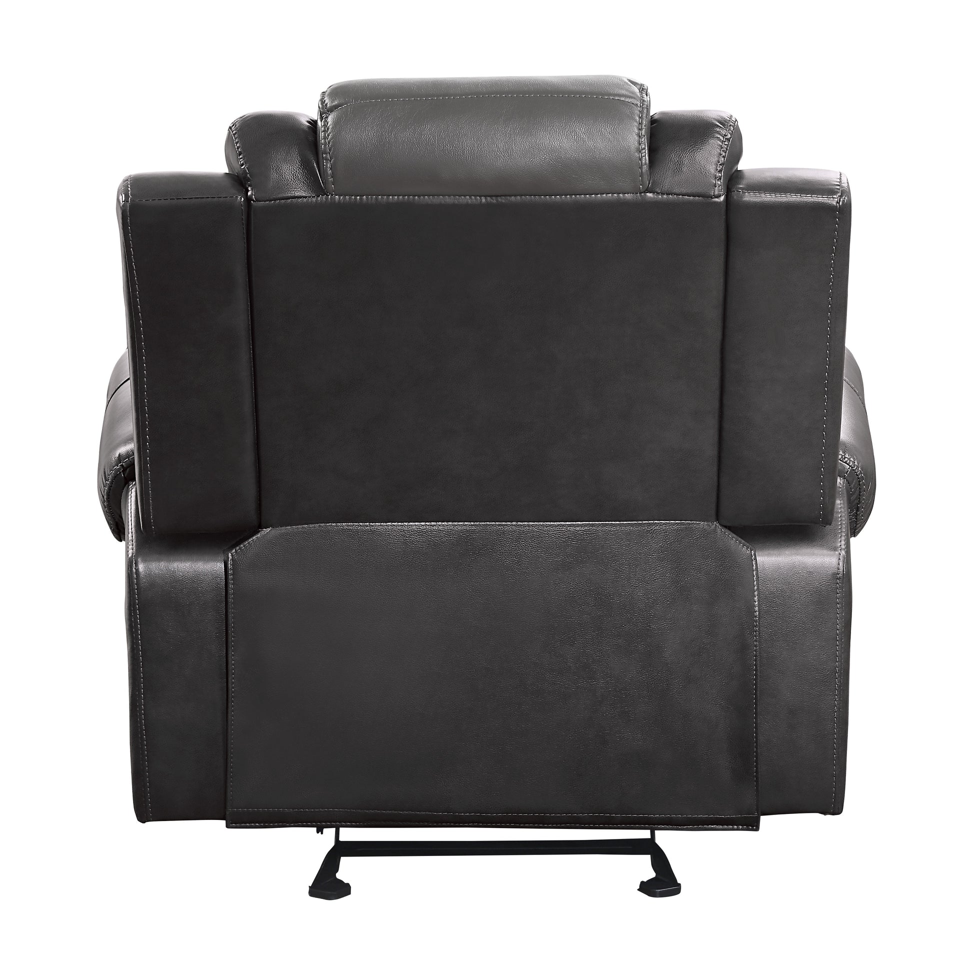 Modern Luxury Chair Glider Reclining 1Pc Formal Living Room Furniture Premium Faux Leather Upholstery Comfortable Two Tone Gray Finish Dark Gray,Light Gray Faux Leather Wood Primary Living Space Luxury,Modern Plywood,Solid Wood