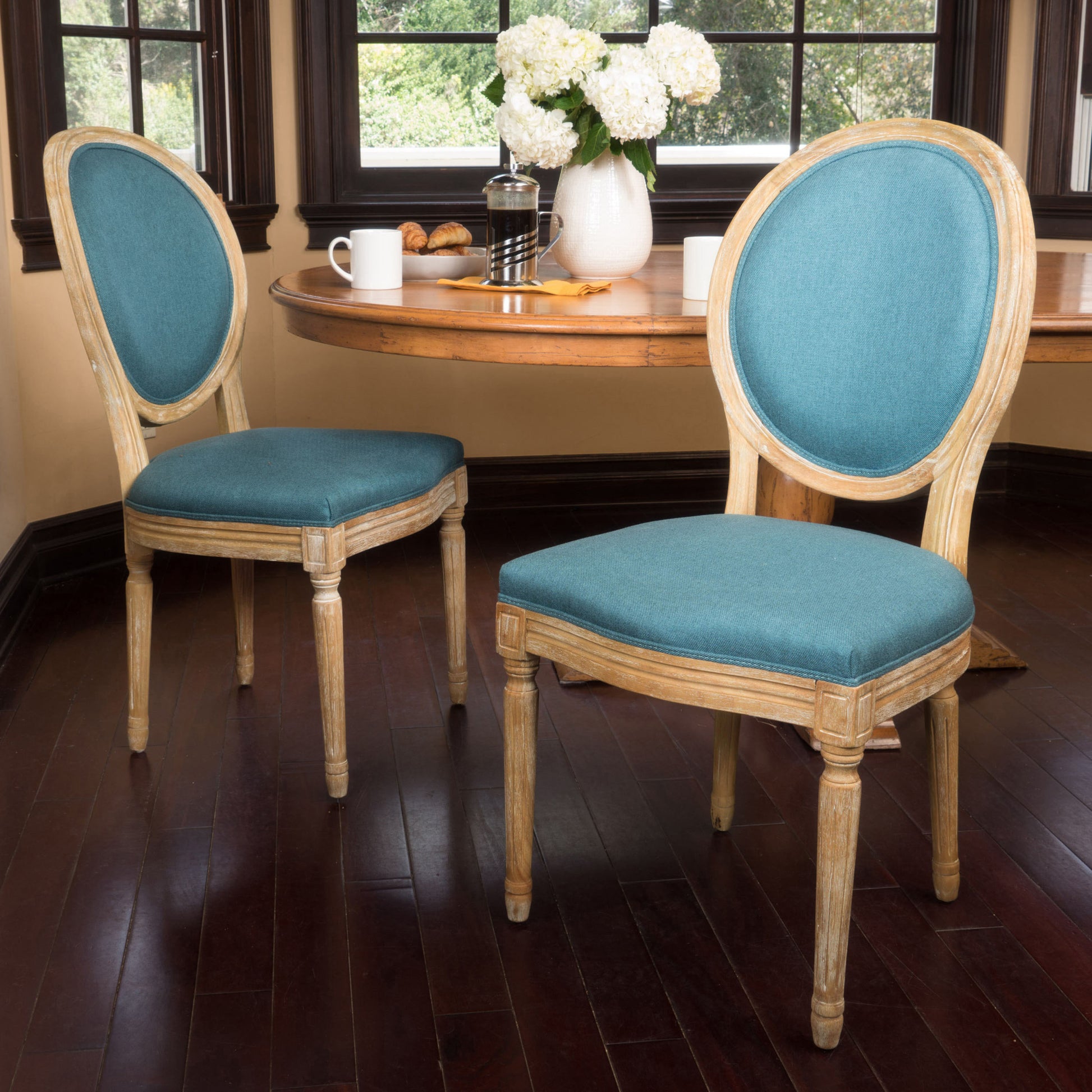 Dining Chair Teal Fabric