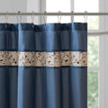 Faux Silk Embroidered Floral Shower Curtain Multicolor Polyester