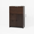 Desk Cabinet, With Storage Drawer & Shelves, Fold Up Desktop, Ideal For Home, Office, Dormitory, Small Spaces W31.49