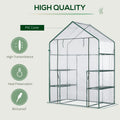 Outsunny 5' X 2.5' X 6.5' Mini Walk In Greenhouse Kit, Portable Green House With 3 Tier Shleves, Roll Up Door, And Weatherized Plastic Cover For Backyard Garden, Clear Clear Plastic