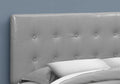 Bed, Headboard Only, Queen Size, Bedroom, Upholstered, Grey Leather Look, Transitional Grey Foam Faux Leather