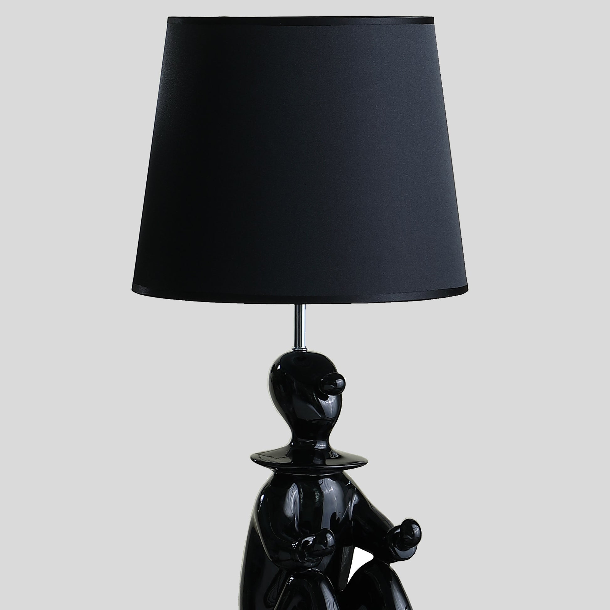 21.25" Black Modern Clown Phone Holder Resin Table Lamp Black Polyresin