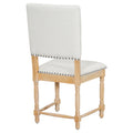 Vintage Traditional 2 Piece Upholstered Dining Chairs With Padded Backs, Natural Natural Dining Room Traditional Rubberwood Foam Rubber Wood