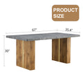 Large Modern Rectangular Table With Cement Grey Patterned Top And Large Mdf Legs For Kitchen, Dining And Living Room To Give A Different Atmosphere To The Home Environment. Gray Mdf