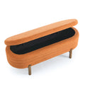 Ottoman Oval Storage Bench,Rubber Wood Leg,Orange 46.