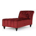 Tufted Chaise Lounge Garnet Velvet