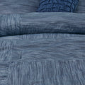 7 Piece Printed Seersucker Comforter Set Navy Queen Queen Navy Microfiber