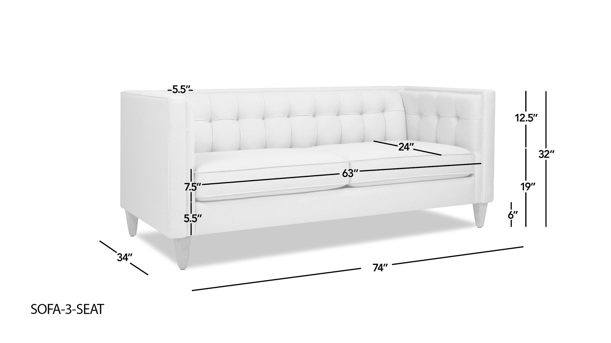 James 74" Modern Tuxedo Sofa, Olive Green Performance Velvet Olive Green Foam Velvet 2 Seat