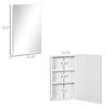 Kleankin Recessed Medicine Cabinet With Mirror, Bathroom Mirror Cabinet Wall Mounted With Single Door And Storage Shelves, White White Stainless Steel