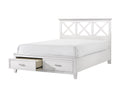 Queen X Storage Bed White Solid Wood Mdf