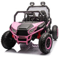 24V Two Seater Kids Ride On Utv W Parents Control,400W Super Power,Four Wheel Suspension,Led Light With Rear Searchlight,Bluetooth,Mp3,Music,Rear Storage Space,Speeds 3.73 4.97Mph For Kids Aged 3 . Pink Polypropylene