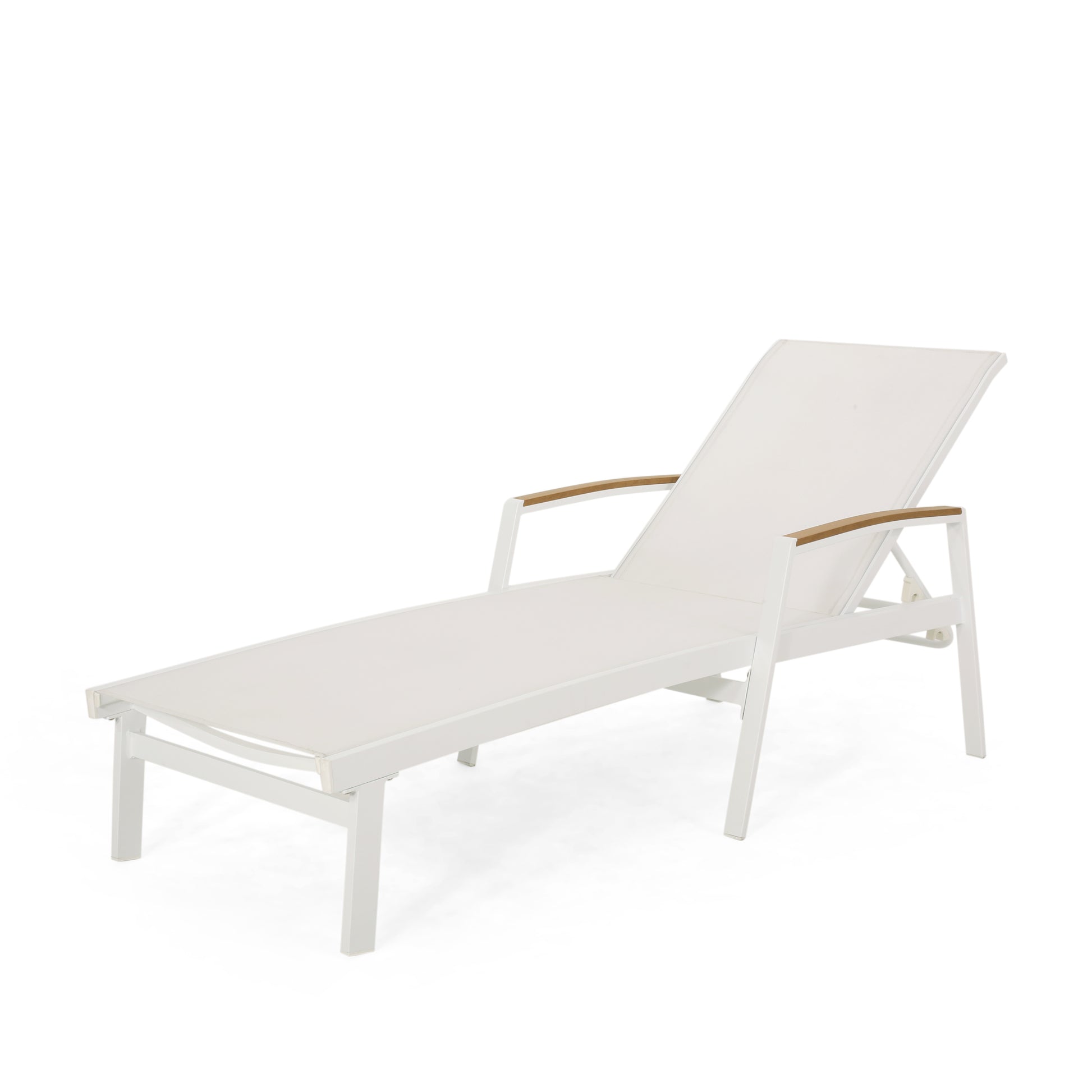 Oxton Chaise Lounge White Nylon Mesh