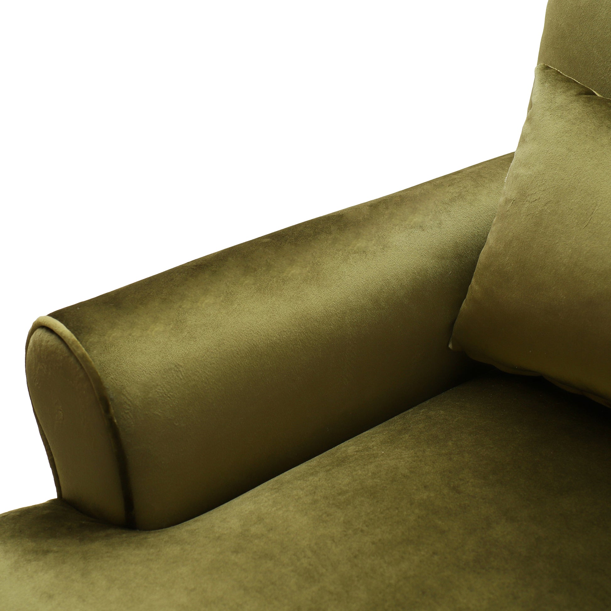Mirod Elegant Circular Armrests, Ergonomic Lumbar Support, Vintage Roman Column Legs, Luxurious Large Size, Enhances Living Room Aesthetics, For Living Room,Bedroom And Study Green Velvet