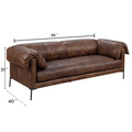 Jaron Sofa, Mocha Top Grain Leather Lv02980 Brown Upholstered 2 Seat