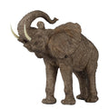 Polyresin Trumpeting Elephant Accent, Brown Brown Plastic