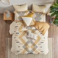 3 Piece Cotton Duvet Cover Set King Multicolor Cotton