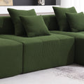 105.5'' L Shaped Modular Sectional Sofa,Minimalist Corduroy Floor Couch Set,Convertible Foam Filled Cloud Couch For Living Room,3 Pc Free Combination,No Assembly Required,3 Colors Green Corduroy 4 Seat