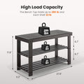 3 Tier Bamboo Shoe Rack Bench, Compact Storage Organizer, 286Lb Capacity, Suitable For Entryway Bedroom Living Room Balcony Brown Bamboo