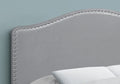 Bed, Headboard Only, Full Size, Bedroom, Upholstered, Grey Leather Look, Transitional Grey Foam Faux Leather