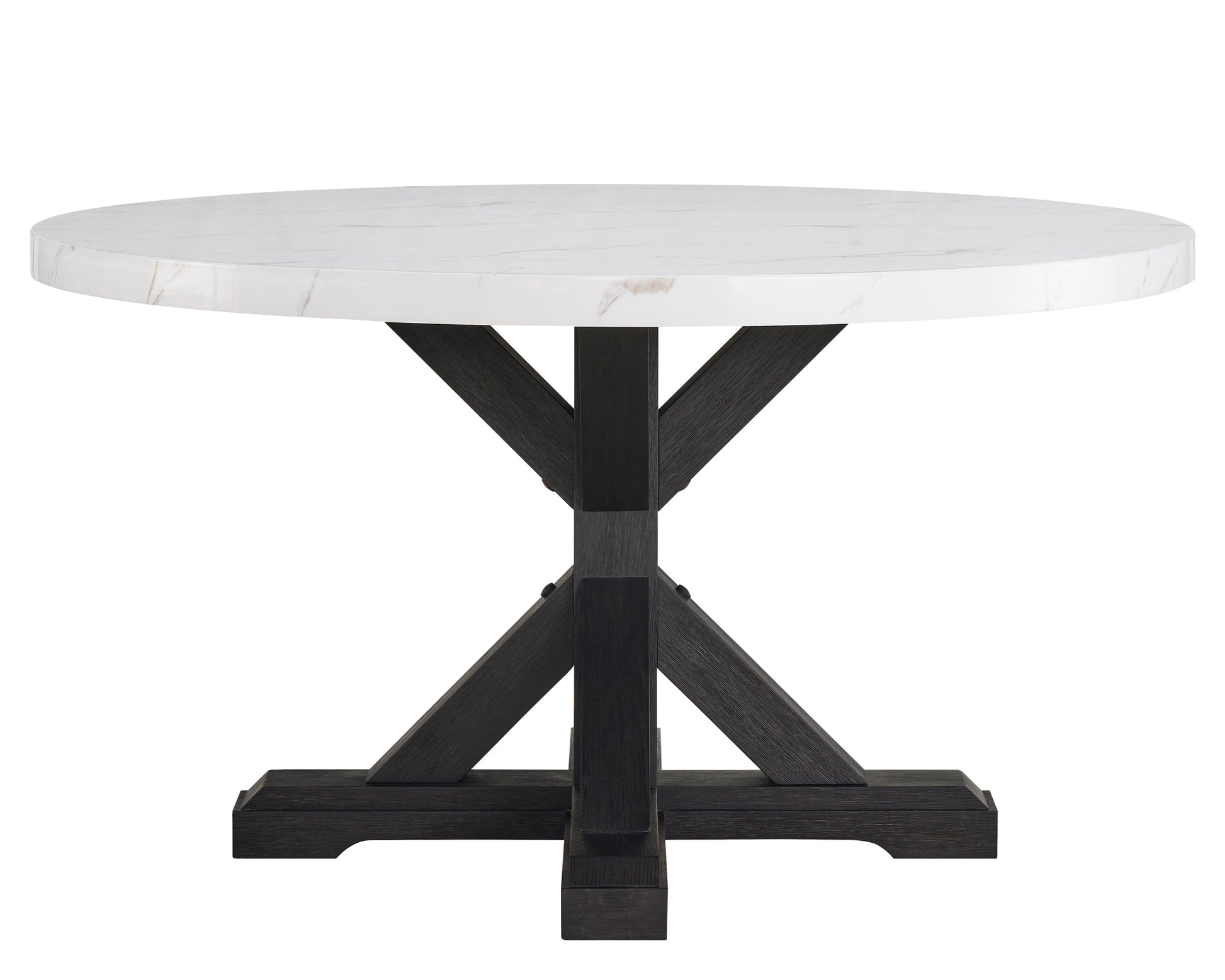 5Pc Dining Set Contemporary Style White Faux Marble Round Table Top Dove Gray Upholstery Wing Back Chairs Black Finish Wooden Solid Wood Dining Room Furniture Wood Wood Gray Seats 4 Wood Dining Room Contemporary,Modern,Transitional Round Dining Table