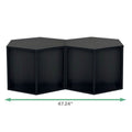 47.24'' Hexagonal Coffee Table Side Table Nightstand Burmese Sumac 2Pcs Black Brown Mdf