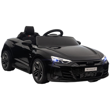 Aosom Kids Ride On Car, 12V Licensed Audi Rs E Tron Gt 3.1 Mph Electric Car For Kids, Ride On Toy For Boys And Girls With Remote Control, 4 Wheels With Suspension, Horn, Music, Lights, Black Black Plastic