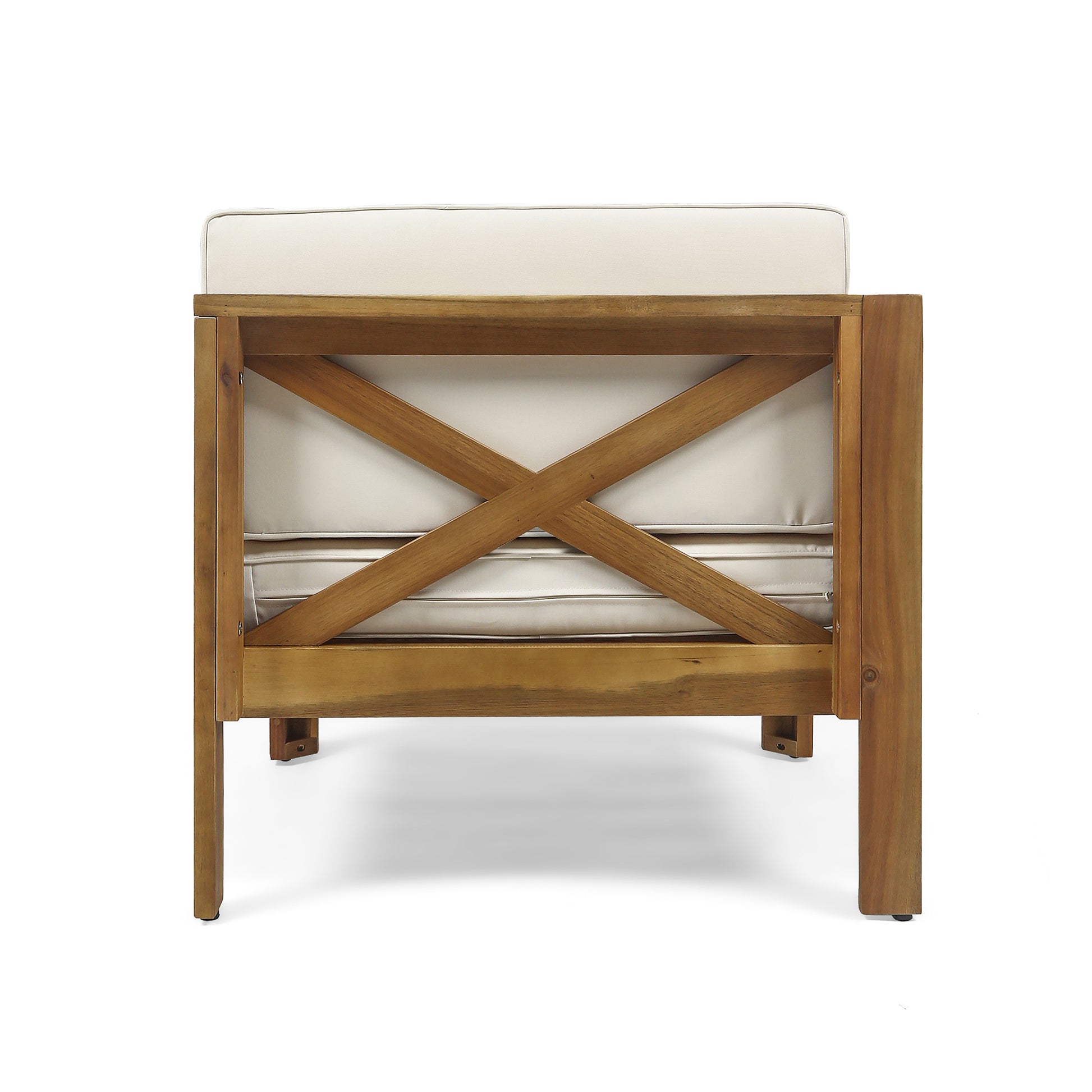 Alcove Lshape Sofa Set, Beige Beige Seats 4 Acacia Wood