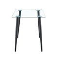 Glass Dinning Table 120*70 ,Black Metal Legdinning Table For 4 Seats Office Table Computer Desk Black Metal