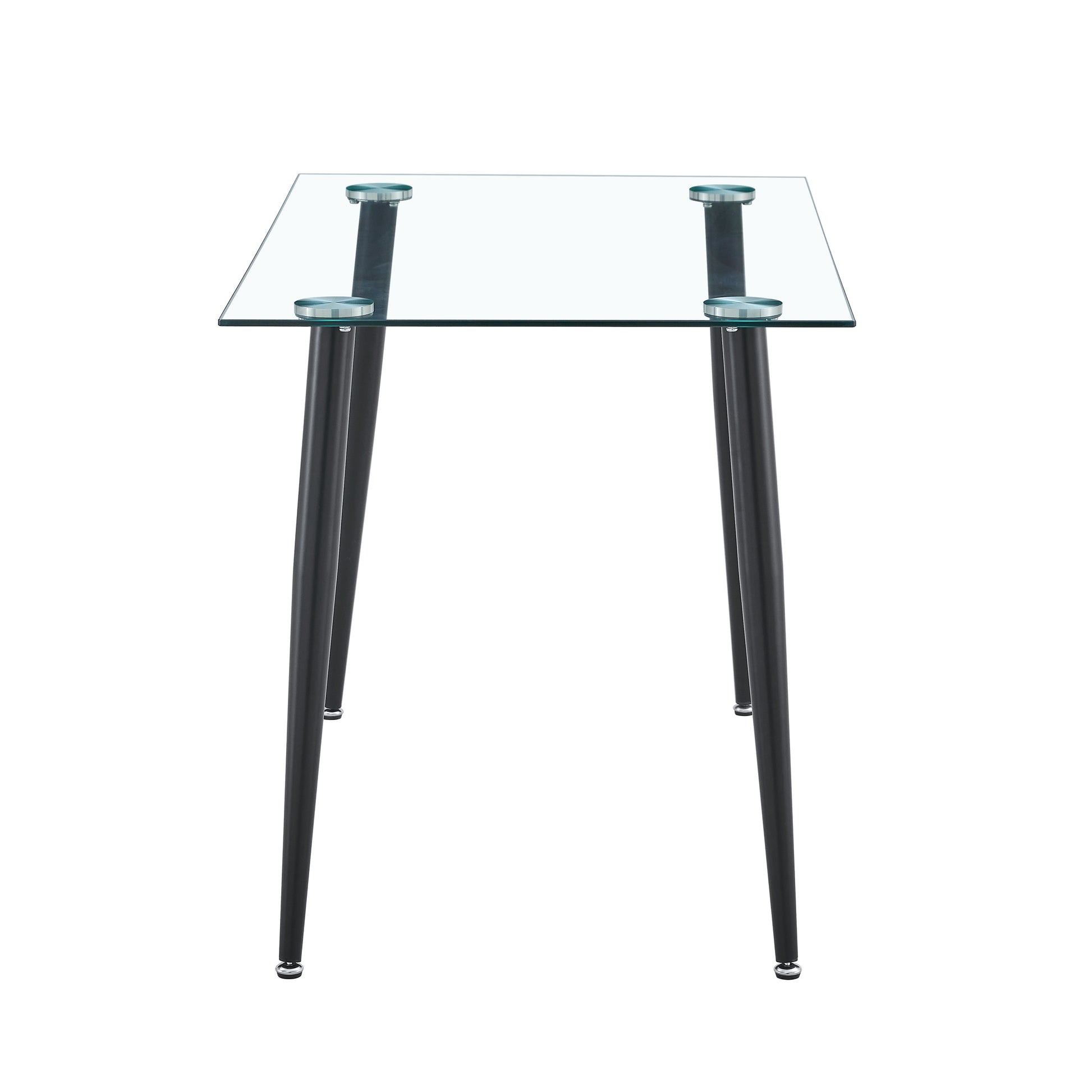 Glass Dinning Table 120*70 ,Black Metal Legdinning Table For 4 Seats Office Table Computer Desk Black Metal