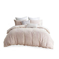 3 Piece Cotton Jacquard Duvet Cover Set King Pink Cotton