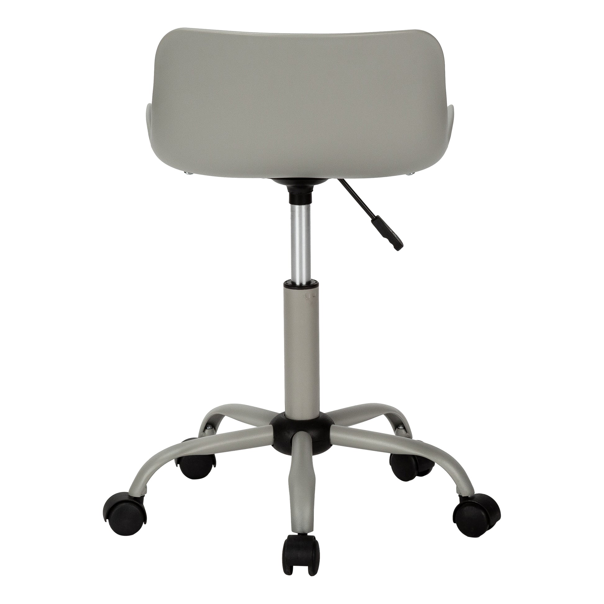 Office Chair, Adjustable Height, Swivel, Ergonomic, Computer Desk, Work, Juvenile, Grey Leather Look, Grey Metal, Contemporary, Modern Grey Foam Metal