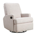 Tucker Swivel Recliner In Canvas Beige Fabric