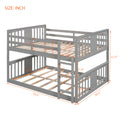 Full Over Full Bunk Bed With Ladder, Gray Old Sku :Lp000207Aae Full Gray Solid Wood