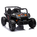 24V Kids Ride On Utv,Electric Toy For Kids W Parents Remote Control,Four Wheel Suspension,Low Start,Adjustable Speed,Multimedia Player,Early Education,Bluetooth,Rear Storage Space For Kids Aged 3 . Black 50 99 Lbs Polypropylene