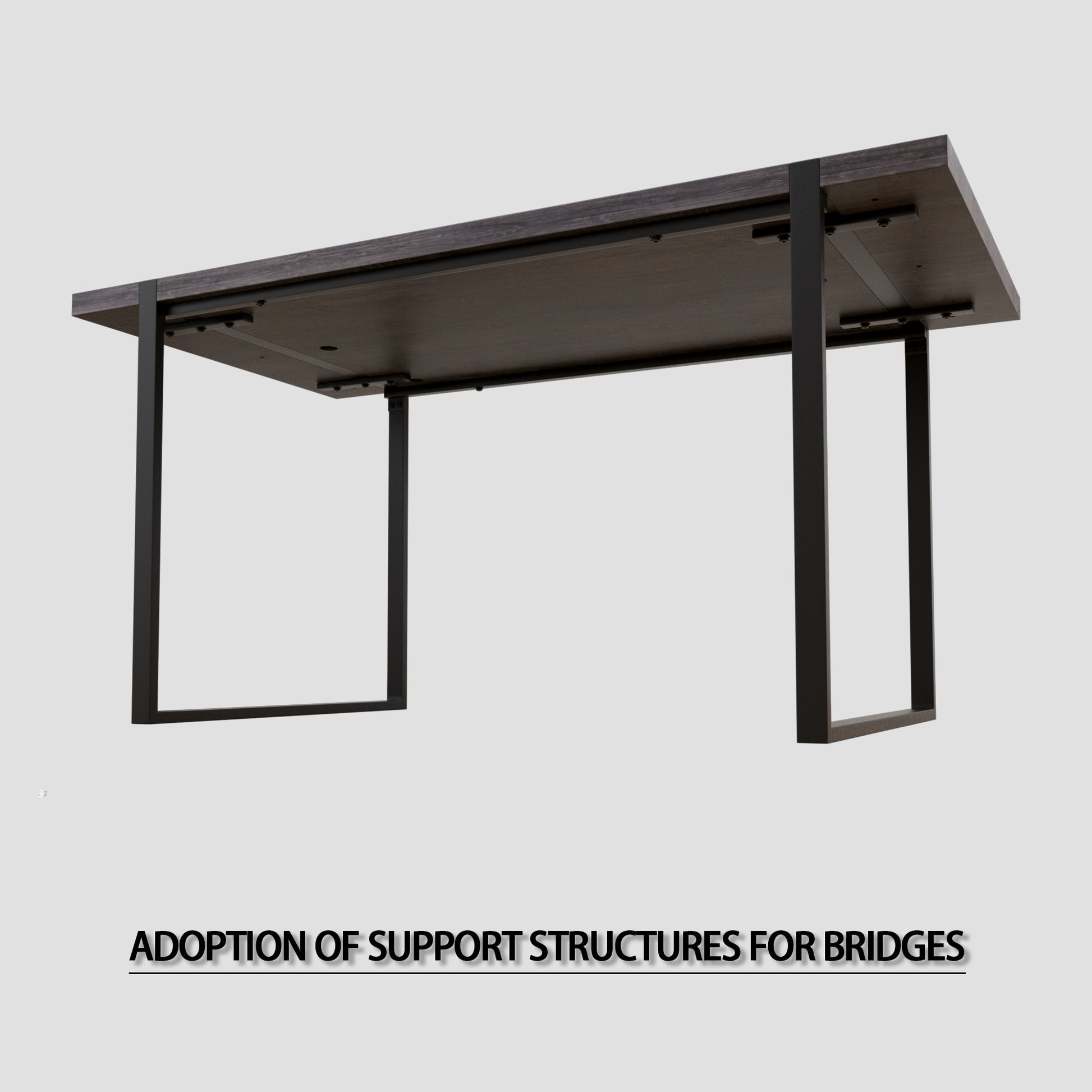 59 "Rural Industrial Rectangular Mdf Black Dining Table Set And Pu Armless Dining Chair Set, 6 Pieces. Kitchen Black Metal Table Leg Dining Chair Set Black Mdf