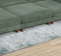 Living Room Furniture 1Pc Cocktail Ottoman Sage Color Corduroy Cushion Extra Large Ottoman Wood Legs Sage Primary Living Space Green Contemporary,Modern Square Corduroy
