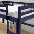 Lara Navy Blue Finish Twin Loft Bed Navy Blue Wood