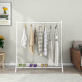 Garment Rack Freestanding Hanger Multi Functional Single Pole Bedroom Clothing Rack Bedroom, White White Bedroom Metal