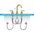 Gold Bathroom Faucet 2 Handle 8 Inch Bathroom Sink Faucets Stainless Steel 3 Hole Widespread With Pop Up Drain And Water Supply Hoses, Brushed Gold Brushed Gold Metal