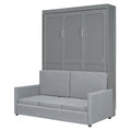 Full Size Murphy Bed Wall Bed With Cushion,Gray Full Gray Mdf Lvl