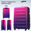 Hardshell Luggage Sets 3 Piece Gradient Color Expandable Suitcase With Spinner Wheels And Tsa Lock Lightweight 20