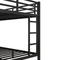 Metal Full Xl Over King Bunk Bed For Teens And Adults,Space Saving Noise Reduced No Box Spring Needed, Black Full Xl Black Metal