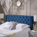 Lidia Wing Headboard Queen Dark Navy Fabric