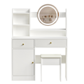 Fashion Vanity Desk With Mirror And Lights For Makeup And Cushioned Chair, Vanity Mirror With Lights And Table Set With 3 Color Lighting Brightness Adjustable,Dressing Table, White Color White 2