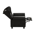 Modern Tufted Push Back Armchair Technical Leather Chair, Adjustable Single Sofa Chair With Sturdy Wood Legs For Bedroom, Living Room, Small Space Color:Black Black Primary Living Space Mid Century