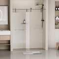 56 60 In. W X 76 In. H Frameless Shower Door, Single Sliding 5 16